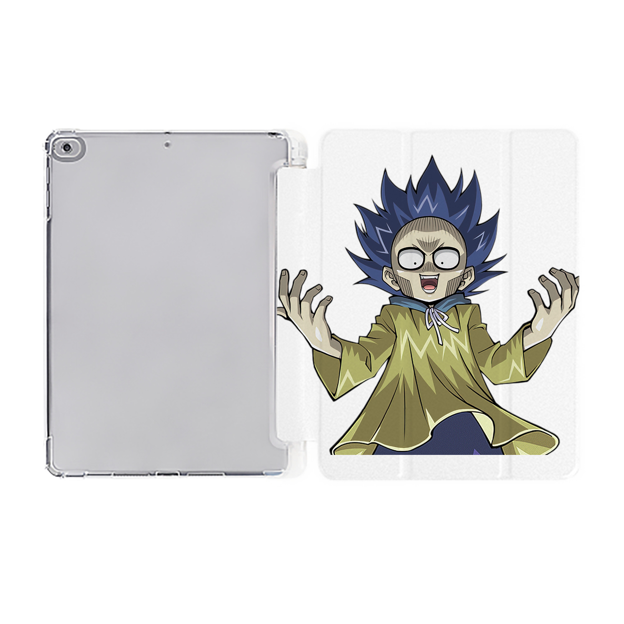（画像用） 遊☆戯☆王 Yu-Gi-Oh! IPad ケース ペン収納付き 三つ折りスタンド PUレザー×シリコン 対応機種9.5/10.5/10.9インチ